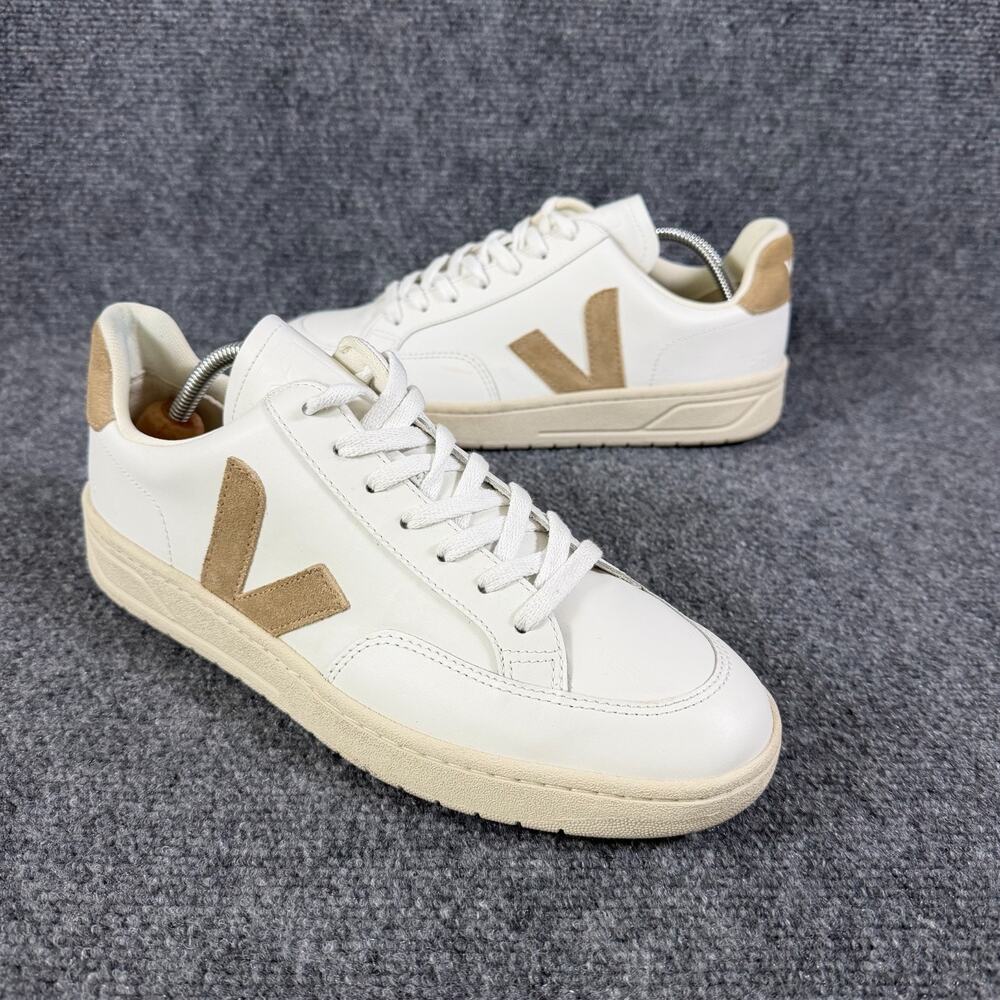 VEJA V-12 Leather Sneakers Extra White Natural Suede Men's US 10 EU 43